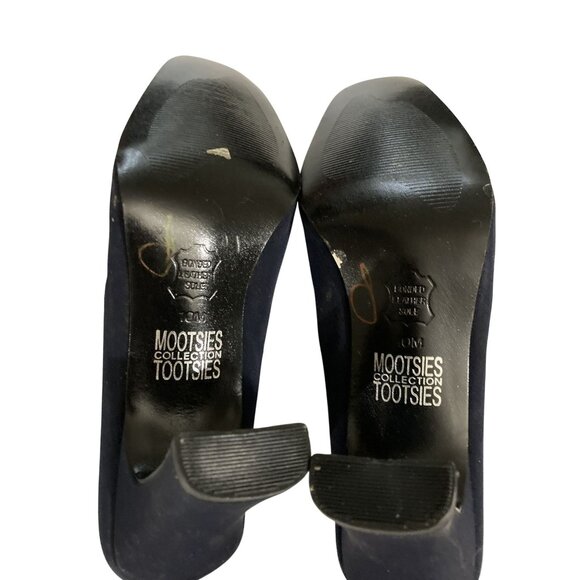 Mootsies Tootsies belize  Womens size 10M Blue Fabric Slip-On Square Toe  shoe - Picture 6 of 7